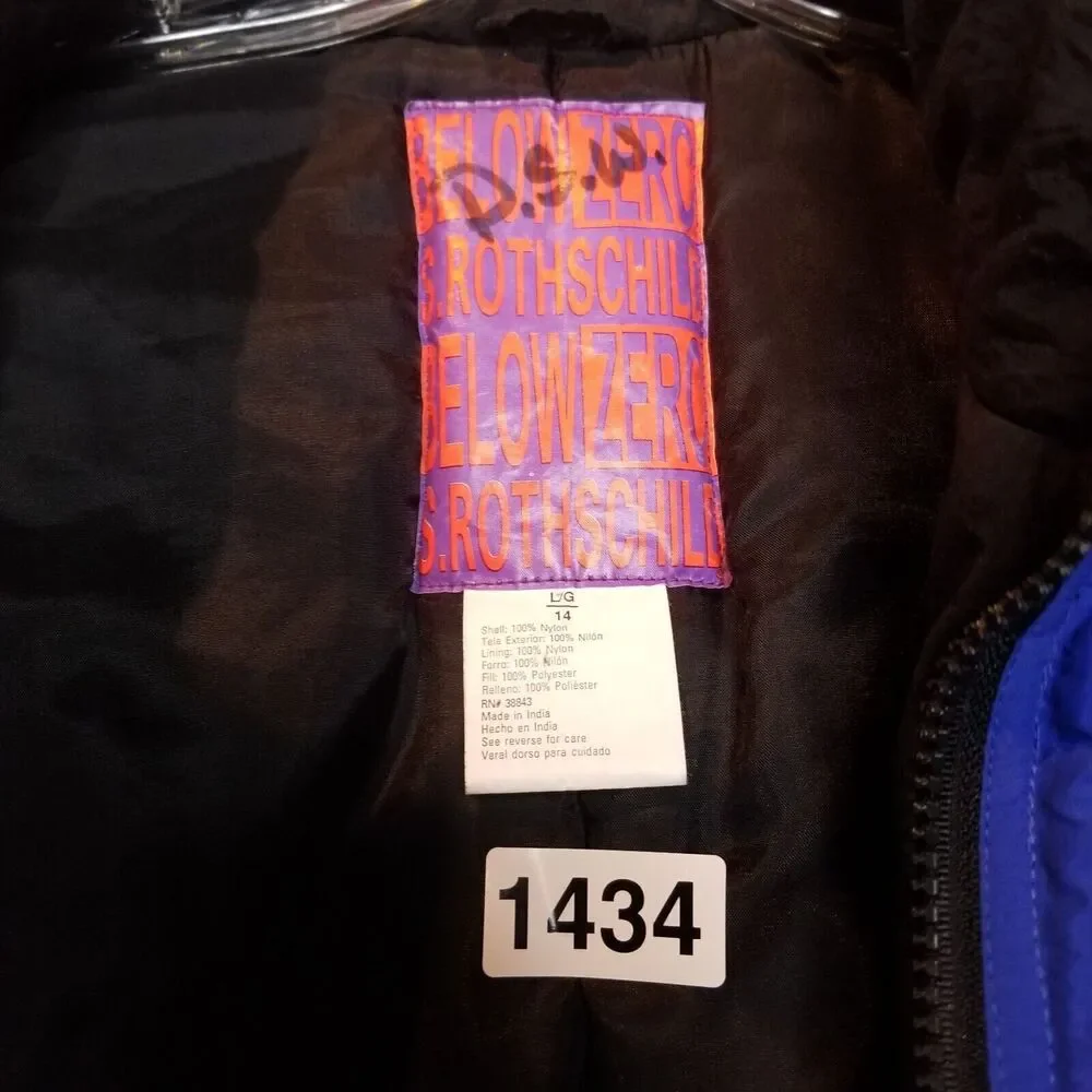 Vintage 90s Boys Snow Jacket Sz L Below Zero  Sz L Skiing Resort Winter - Picture 10 of 12